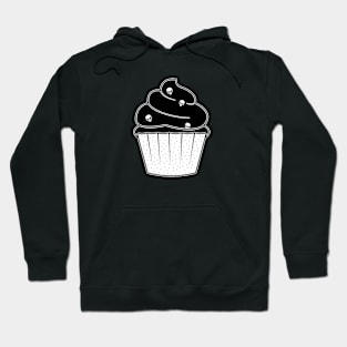 Black Cupcake Pastry Lover Baked Goods with Skulls Hoodie